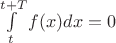 $\int\limits_t^{t+T}f(x)dx=0$