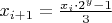 $x_{i+1}=\frac{x_{i}\cdot 2^y-1}{3}$