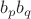 $b_{p}b_{q}$ $b_{p}b_{q}$