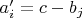 $a'_i=c-b_j$