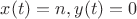 $x(t)=n, y(t)=0$