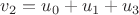 $v_2=u_0+u_1+u_3$