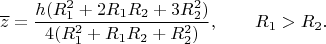 $$\overline{z}=\dfrac{h(R_1^2+2R_1R_2+3R_2^2)}{4(R_1^2+R_1R_2+R_2^2)},\qquad R_1>R_2.$$