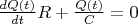 $ \frac{dQ(t)}{dt}R+\frac{Q(t)}{C}=0$