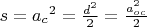$s={a_c}^2=\frac{d^2}2=\frac{a_{oc}^2}2$