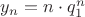 $y_n=n\cdot q_1^n$ $y_n=n\cdot q_1^n$