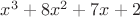 $x^3+8x^2+7x+2$