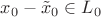 $x_0 - \tilde x_0 \in L_0$