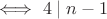 $\iff 4\mid n-1$