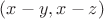 $(x-y,x-z)$