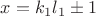 $x=k_1 l_1\pm1$