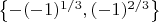 $\left\{-(-1)^{1/3},(-1)^{2/3}\right\}$