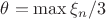 $\theta = \max \xi_n \slash 3$