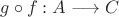 $g\circ f: A\longrightarrow C$