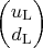 $\left(\begin{matrix}u_\mathrm{L}\\d_\mathrm{L}\end{matrix}\right)$