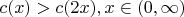 $c(x) > c(2x), x \in (0,\infty)$