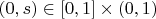 $(0,s) \in [0,1]\times(0,1)$