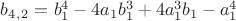 $b_4_,_2=b_1^4-4a_1b_1^3+4a_1^3b_1-a_1^4$