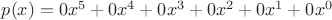$p(x)=0x^5+0x^4+0x^3+0x^2+0x^1+0x^0$