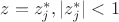 $z=z_j^{*},|z_j^{*}|<1$ $z=z_j^{*},|z_j^{*}|<1$