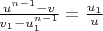 $\frac{u^{n-1}-v}{v_1-u_1^{n-1}}=\frac{u_1}{u}$
