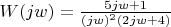 $W(jw)=\frac{5jw+1}{(jw)^2 (2jw+4)}$