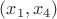 $(x_{1},x_{4})$