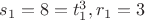 $s_1=8=t_1^3,r_1=3$