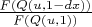 $\frac{F(Q(u, 1 - dx))}{F(Q(u, 1))}$