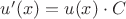 $u'(x) =  u(x)\cdot C$