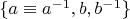 $\{a\equiv a^{-1}, b, b^{-1}\}$
