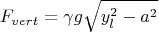 $$F_{vert}=\gamma g \sqrt{y_l^2-a^2}$$