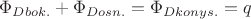 ${\Phi}_{D bok.}+{\Phi}_{D osn.}={\Phi}_{D konys.}=q$