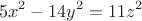 $$5x^2-14y^2=11z^2$$