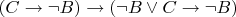 $(C\to\neg B)\to(\neg B\vee C\to\neg B)$