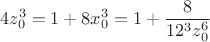 $$
4z_0^3=1+8x_0^3=1+\frac{8}{12^3z_0^6}
$$