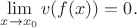 $\lim\limits_{x \to x_0} v(f(x)) = 0.$