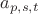 $a_{p,s,t}$ $a_{p,s,t}$