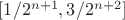 $[1/2^{n+1},3/2^{n+2}]$