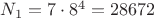 $N_1=7\cdot 8^4=28 672$