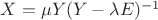 $X=\mu Y (Y-\lambda E)^{-1}$