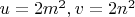$ u=2m^{2}, v=2n^{2} $