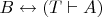 $B \leftrightarrow (T \vdash A)$