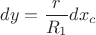 $dy=\dfrac{r}{R_1}dx_c$