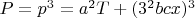 $P=p^3=a^2T+(3^2bcx)^3$
