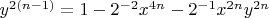 $y^{2(n-1)}=1-2^{-2}x^{4n}-2^{-1}x^{2n}y^{2n}$