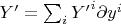$Y' =\sum_i {Y'}^i \partial y^i$