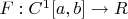$F:C^1[a,b]\to R$
