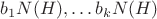 $b_1N(H), \dots b_k N(H)$