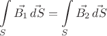 $$\int\limits_{S} \vec{B_1} \,\vec{dS} = \int\limits_{S}{\vec{B_2}} \,\vec{dS}$$